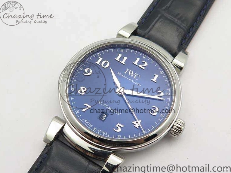MIROTIME 0714 MoistureWicking Da Vinci IW356601 SS MKF 1:1 Best Edition Blue Dial On Black Leather Strap A 7233